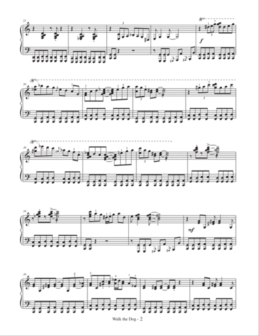 Walk the Dog (Kristin's Theme) Piano Solo scores gallery preview page 2