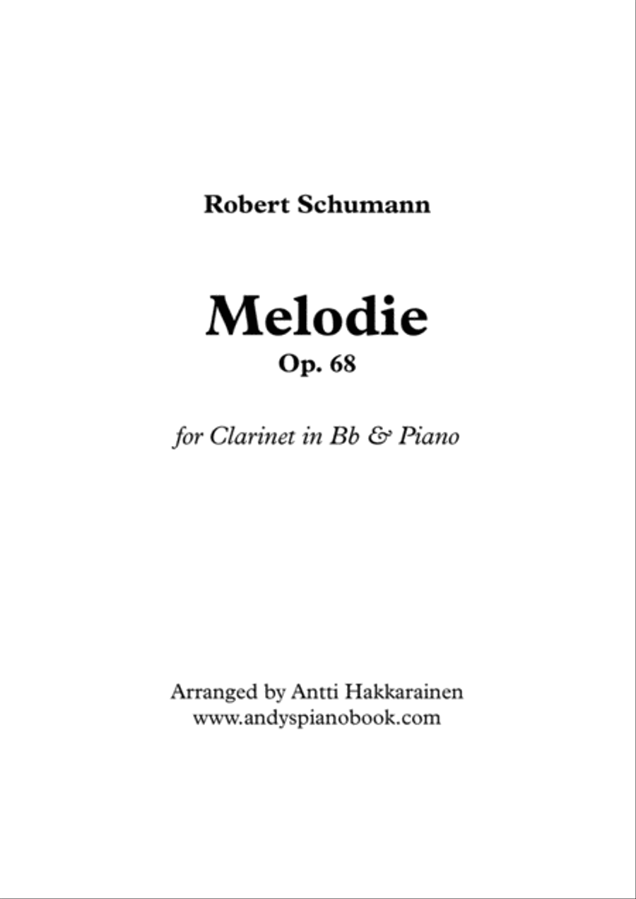 Melody -Clarinet & Piano Melody -Clarinet & Piano Clarinet Solo scores gallery preview page 1