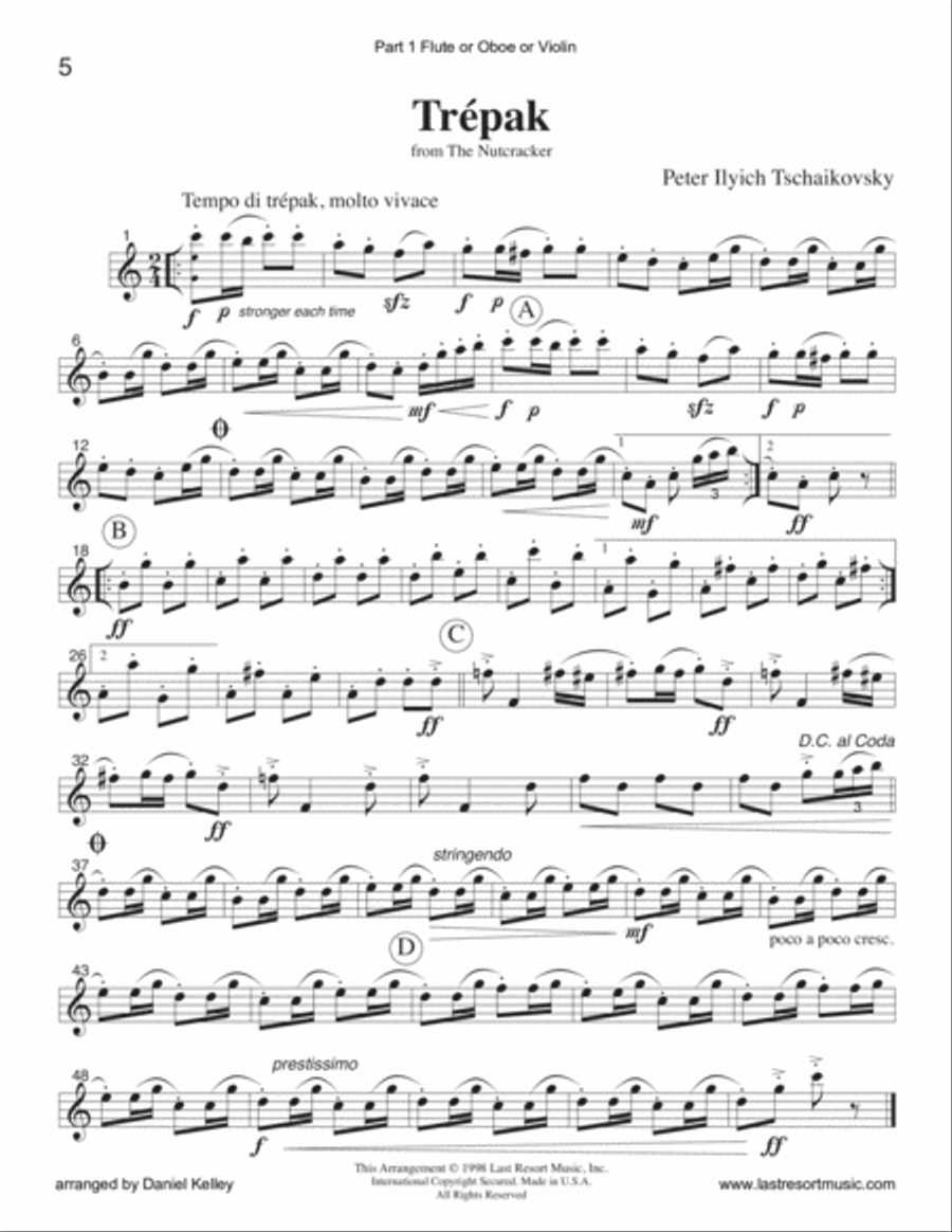 Trepak from the Nutcracker for Woodwind Trio or Clarinet Trio Clarinet Trio scores gallery preview page 3