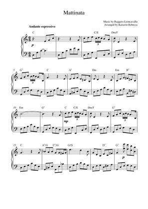 Mattinata (for piano solo with chords)
