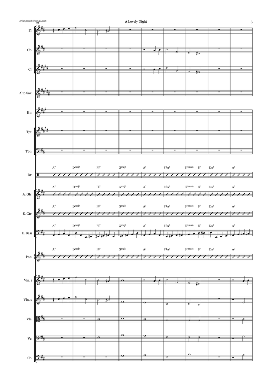 A Lovely Night Large Ensemble scores gallery preview page 3