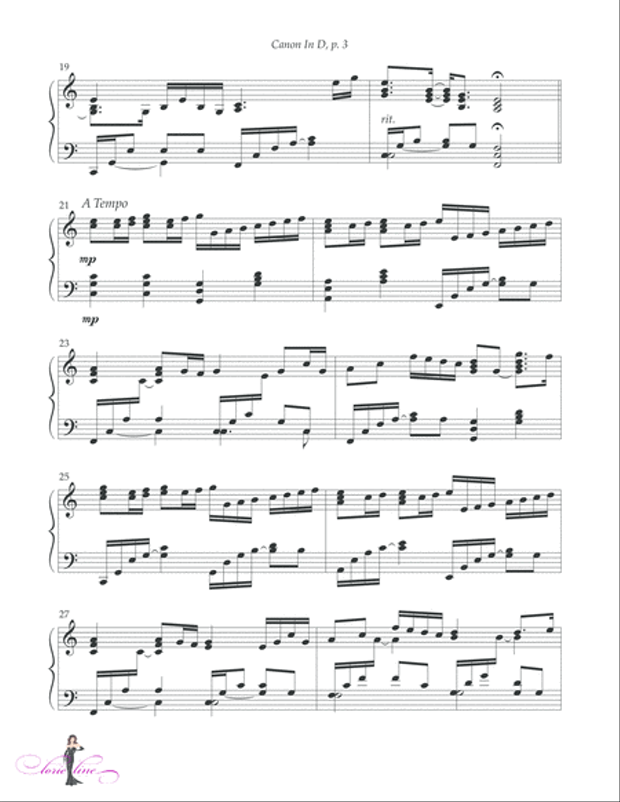 Canon In D Piano Solo scores gallery preview page 4