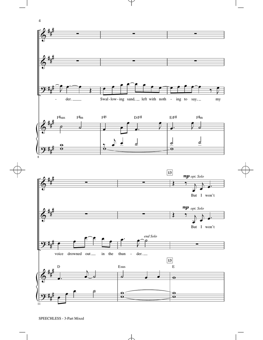 Speechless (from Disney's Aladdin) (arr. Audrey Snyder) 3-Part scores gallery preview page 2