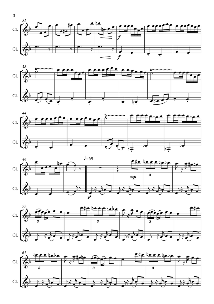 Carmen, Opera Medley, for Clarinet Duet Clarinet Duet scores gallery preview page 4