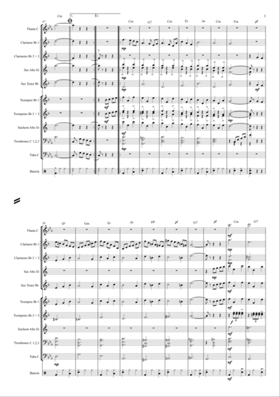 Valsa da Rainha dos Cordões Concert Band scores gallery preview page 3