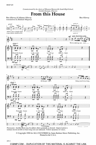 From this House - SATB Octavo image number null