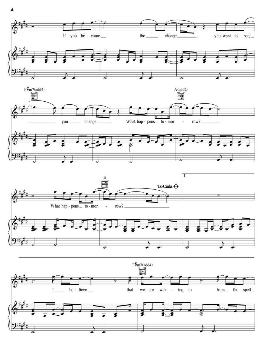 What Happens Tomorrow Piano, Vocal, Guitar scores gallery preview page 4