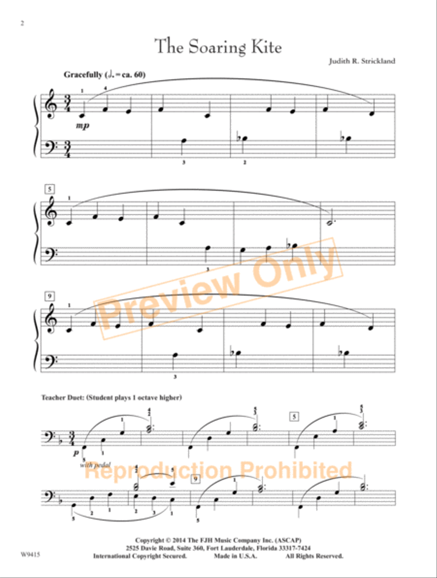 The Soaring Kite (NFMC) Easy Piano scores gallery preview page 3