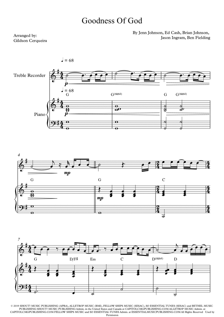 Goodness Of God Chamber Music scores gallery preview page 1