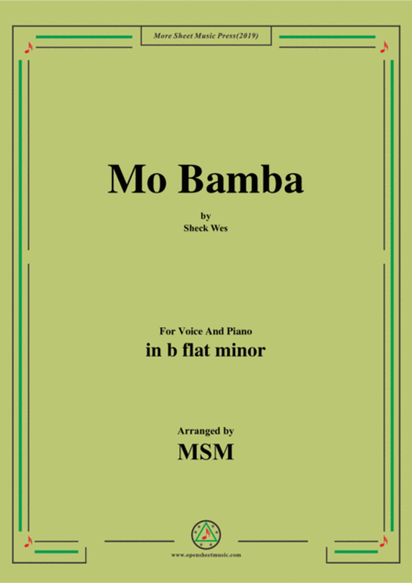 Mo Bamba,in b flat minor,for Voice and Piano