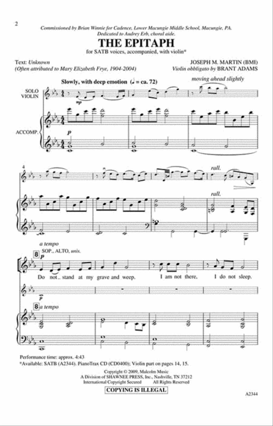 The Epitaph The Epitaph Choir scores gallery preview page 2
