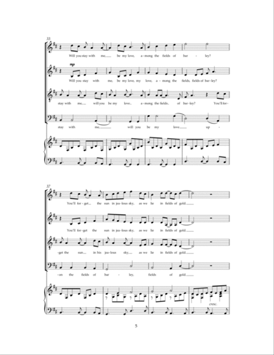 Fields Of Gold 4-Part scores gallery preview page 5