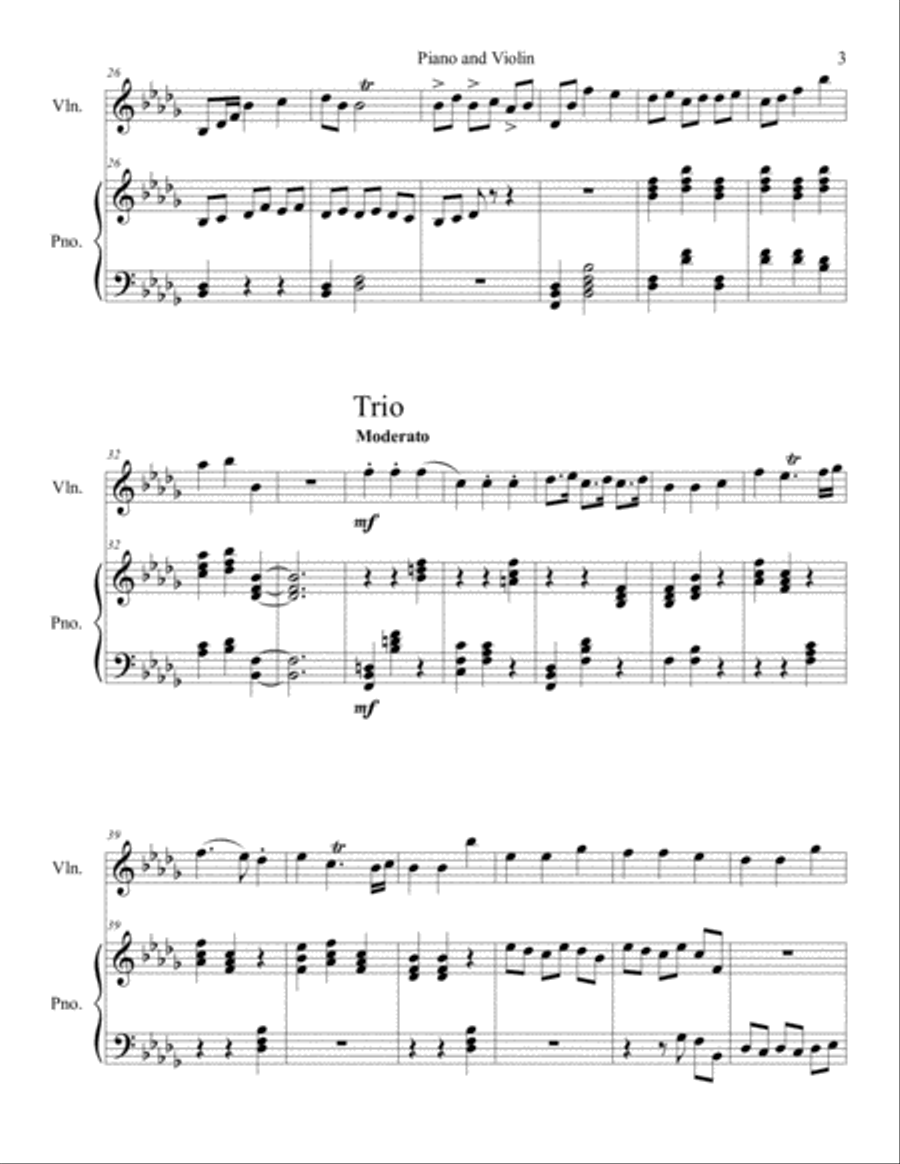 Dark Minuet for Violin and Piano Violin scores gallery preview page 3