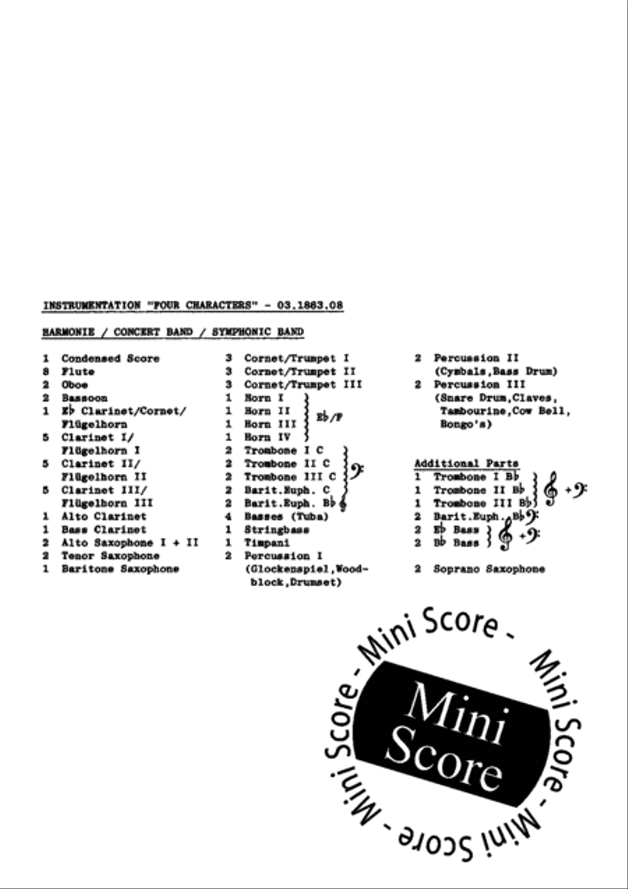 Four Characters Four Characters Concert Band scores gallery preview page 6