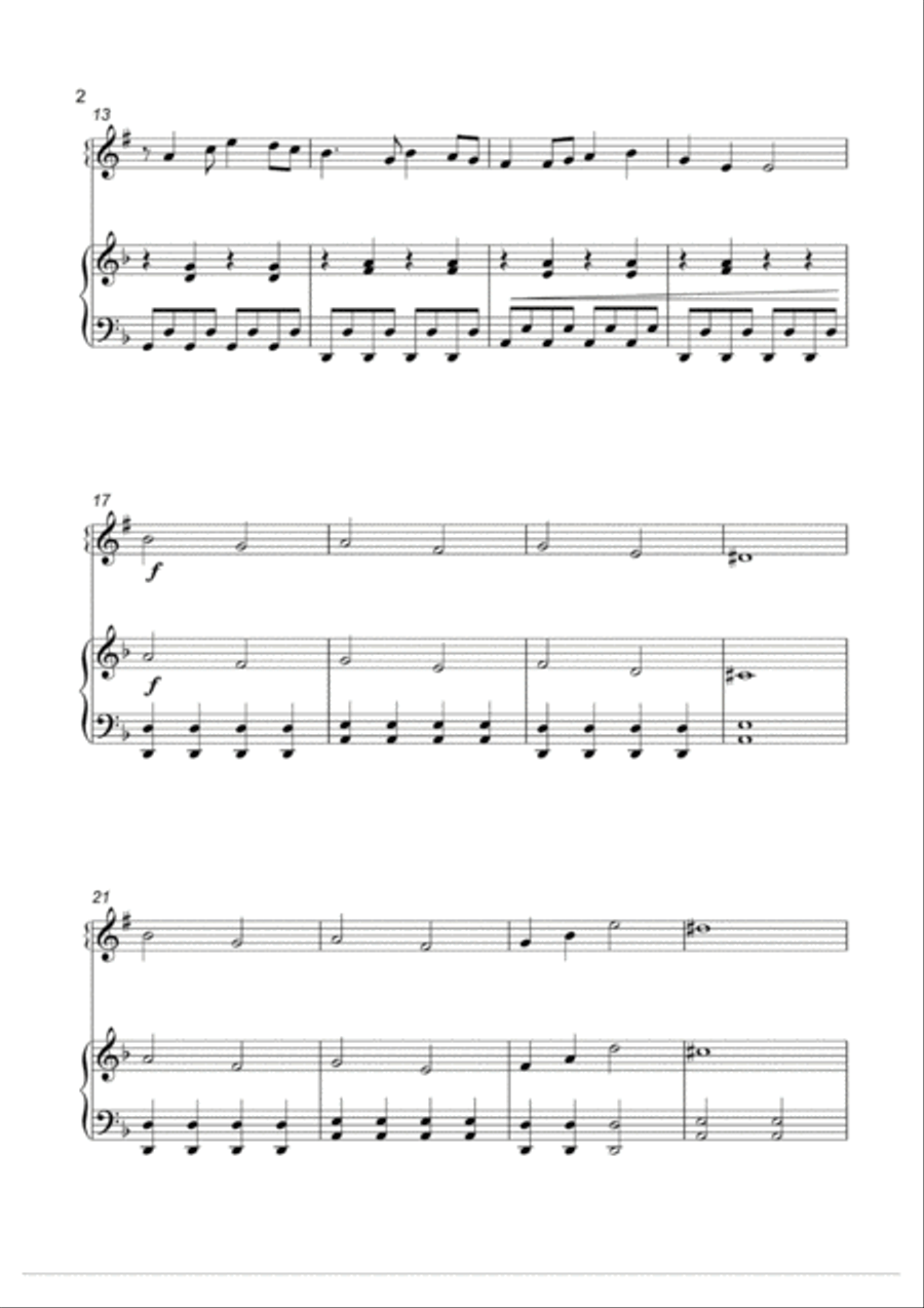 Tetris Theme for Trumpet and Piano Duet - Em Trumpet Duet scores gallery preview page 3