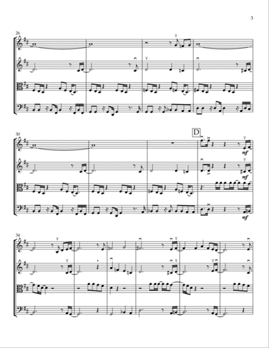 Lovely Day String Quartet scores gallery preview page 3