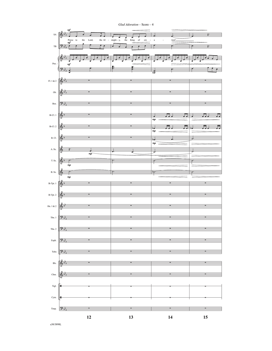 Glad Adoration - Downloadable Brass, Winds, and Percussion Score and Parts 4-Part scores gallery preview page 5