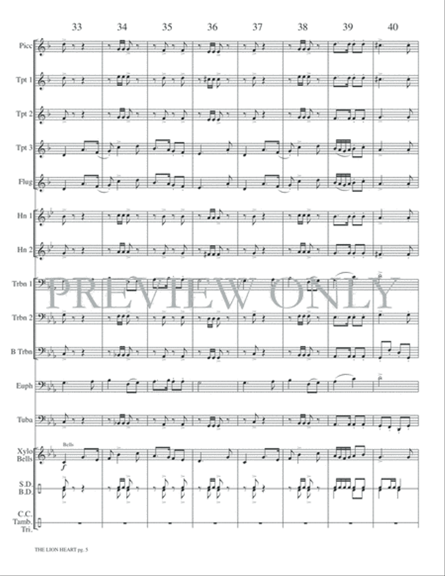 The Lion Heart Small Ensemble scores gallery preview page 7
