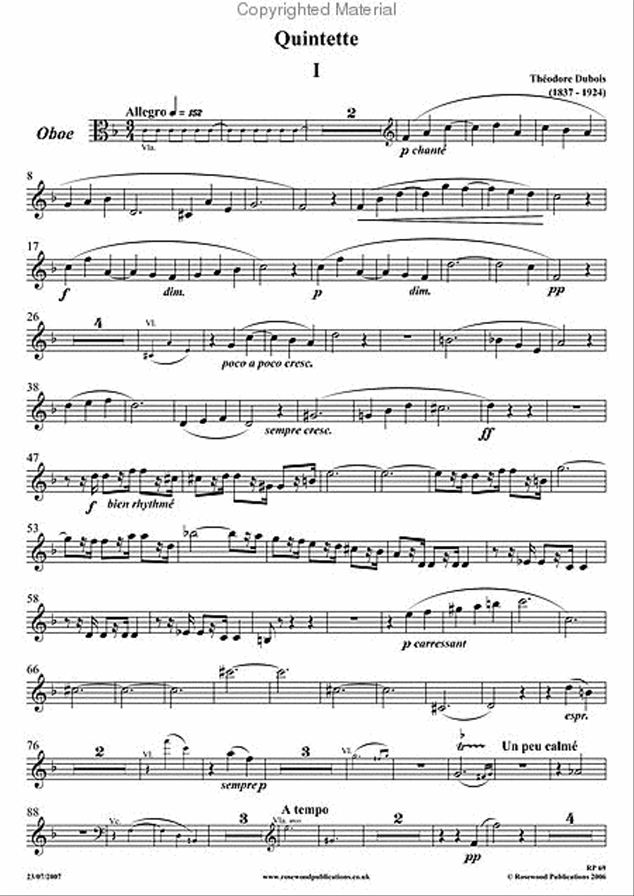 Quintet in F Clarinet scores gallery preview page 3