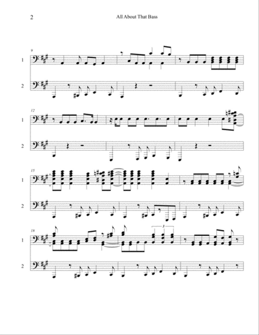 All About That Bass Handbell Choir scores gallery preview page 2
