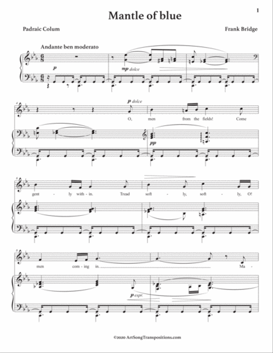 BRIDGE: Mantle of blue (transposed to C minor) Voice scores gallery preview page 2