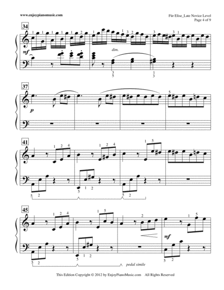 Fur Elise--original piano solo re-written in 3/4 time signature