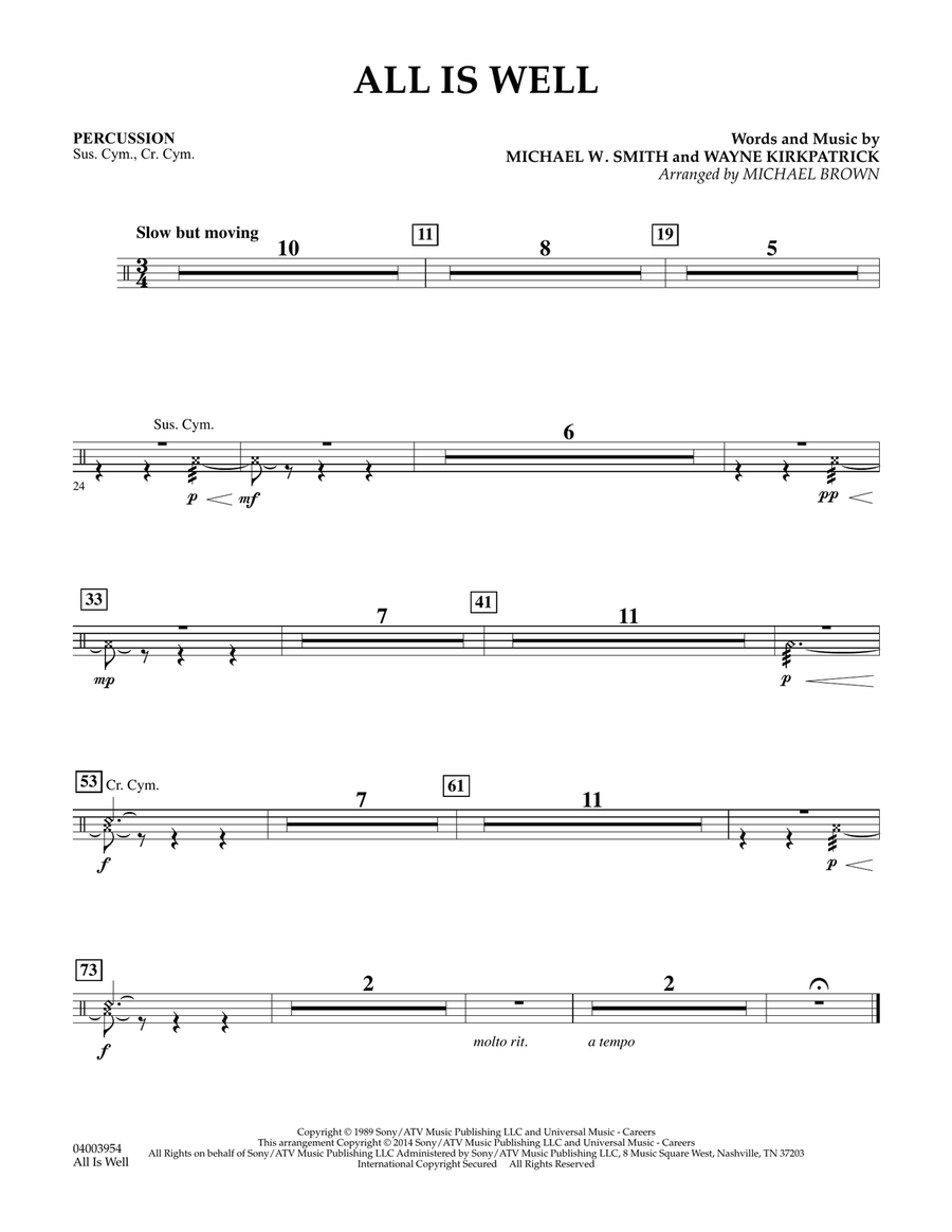 All Is Well - Percussion All Is Well - Percussion Concert Band scores gallery preview page 1
