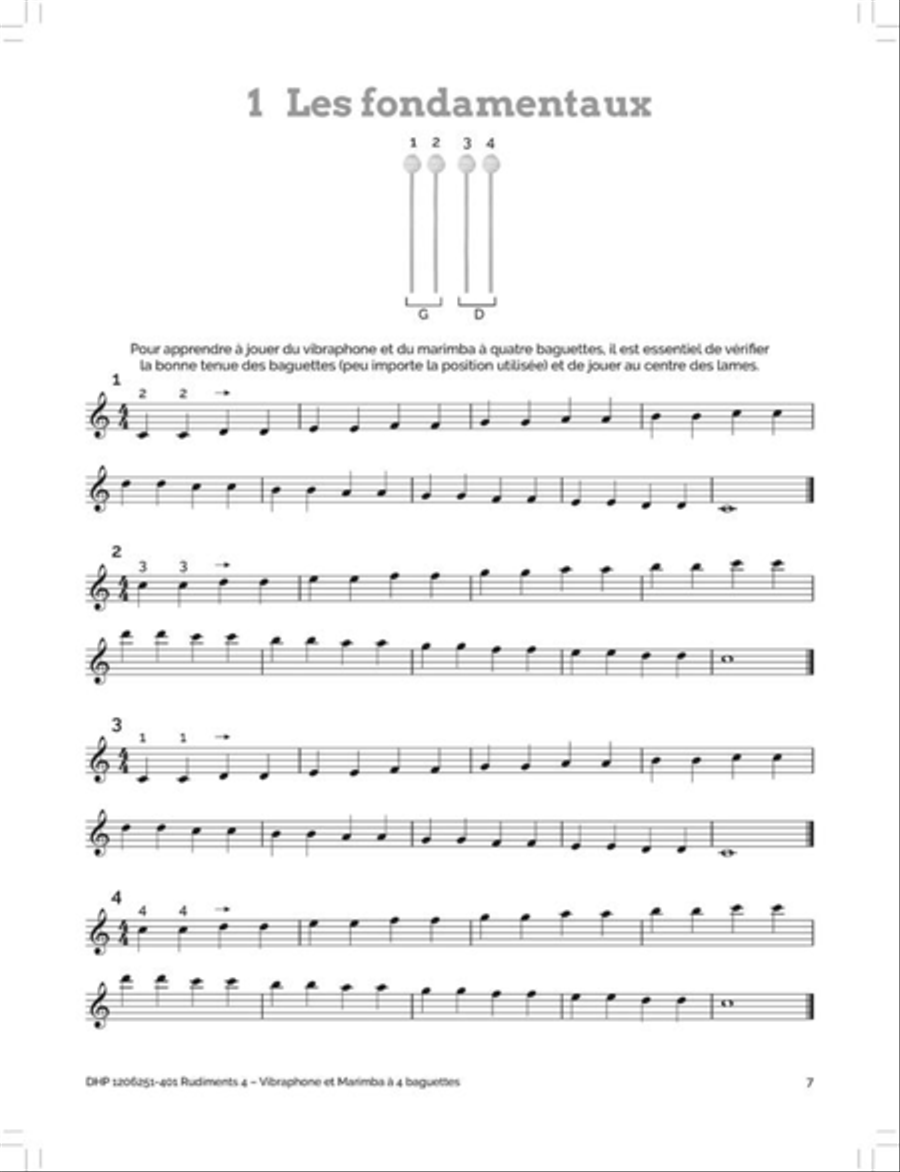 Rudiments 4 - Vibraphone et Marimba à 4 baguettes Marimba scores gallery preview page 2