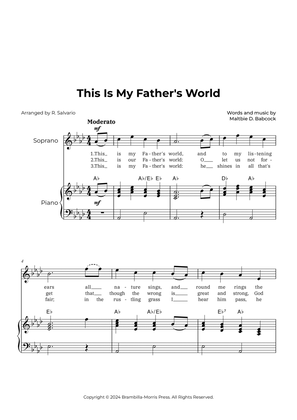 Book cover for This Is My Father's World (Key of A-Flat Major)