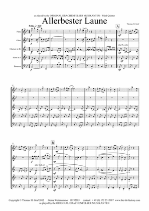 Allerbester Laune - German Polka - Wind Quintet