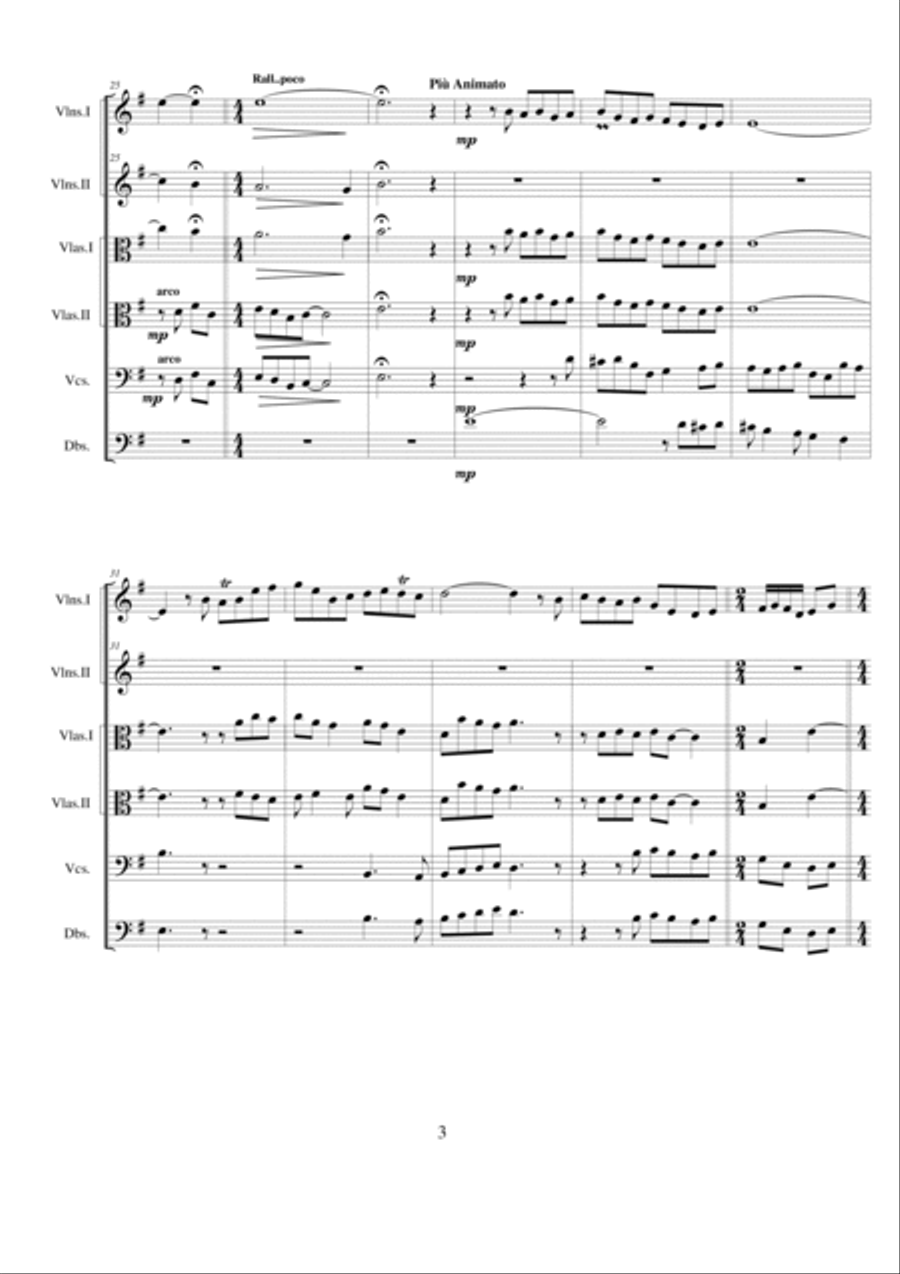 Fantasy no.5 in E minor - CS 265 forString orchestra String Quartet scores gallery preview page 3