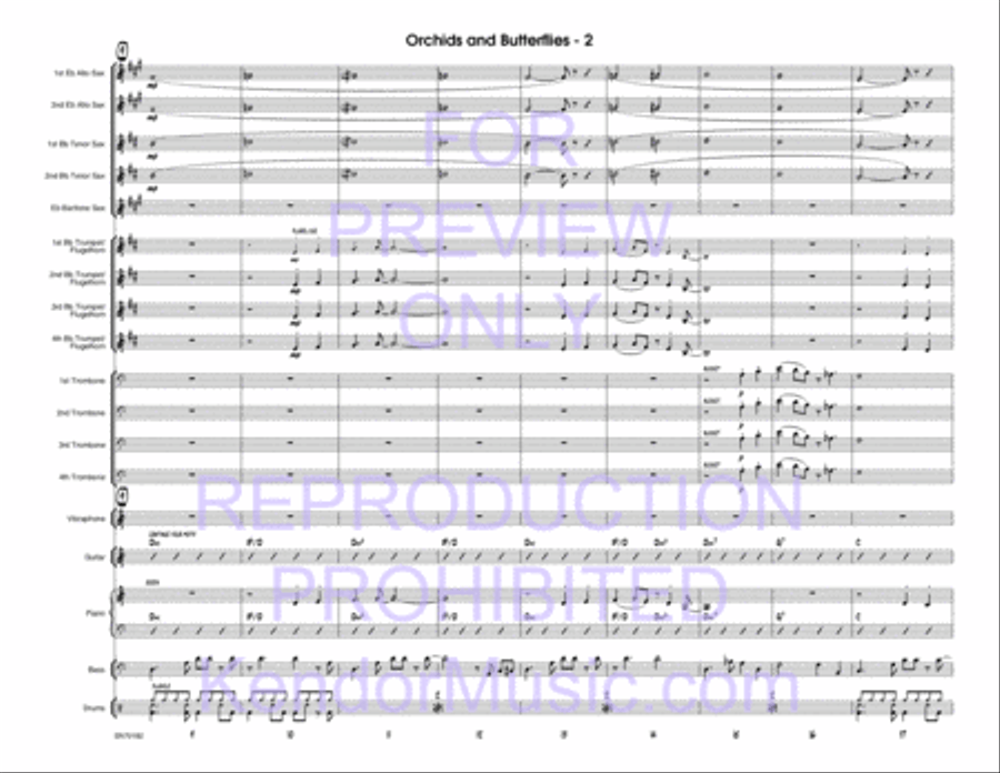 Orchids And Butterflies (Full Score) Jazz Ensemble scores gallery preview page 3