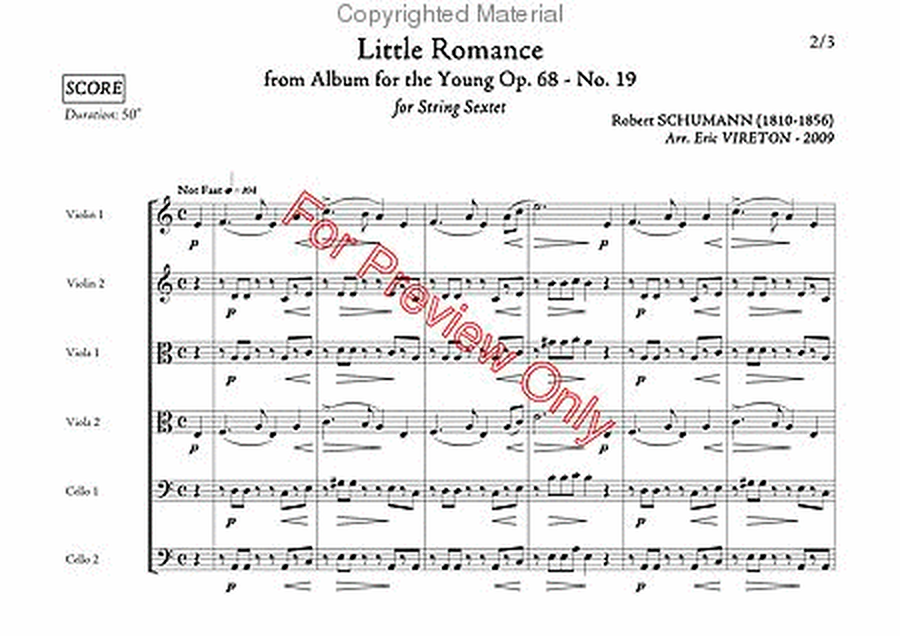 Little Romance - From Album For The Young Opus 68 No. 19 image number null
