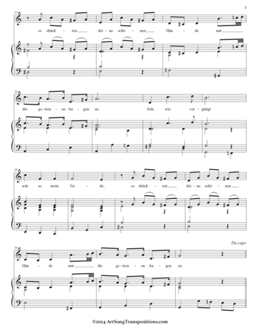 STÖLZEL: Bist du bei mir (transposed to C major and B major)