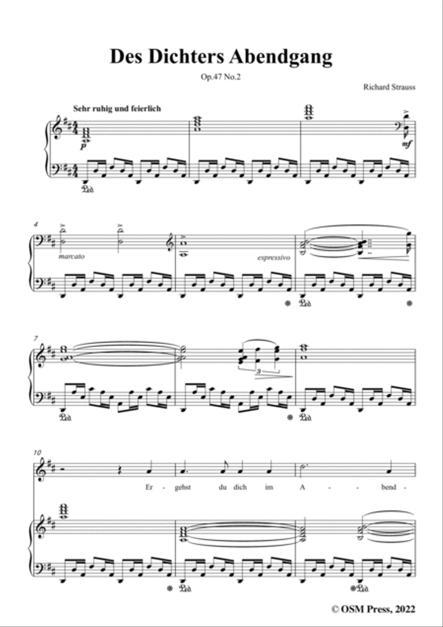 Richard Strauss-Des Dichters Abendgang,in D Major Voice scores gallery preview page 3