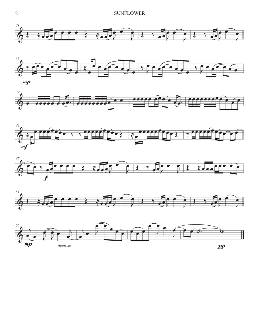 Sunflower Sunflower Alto Saxophone scores gallery preview page 2