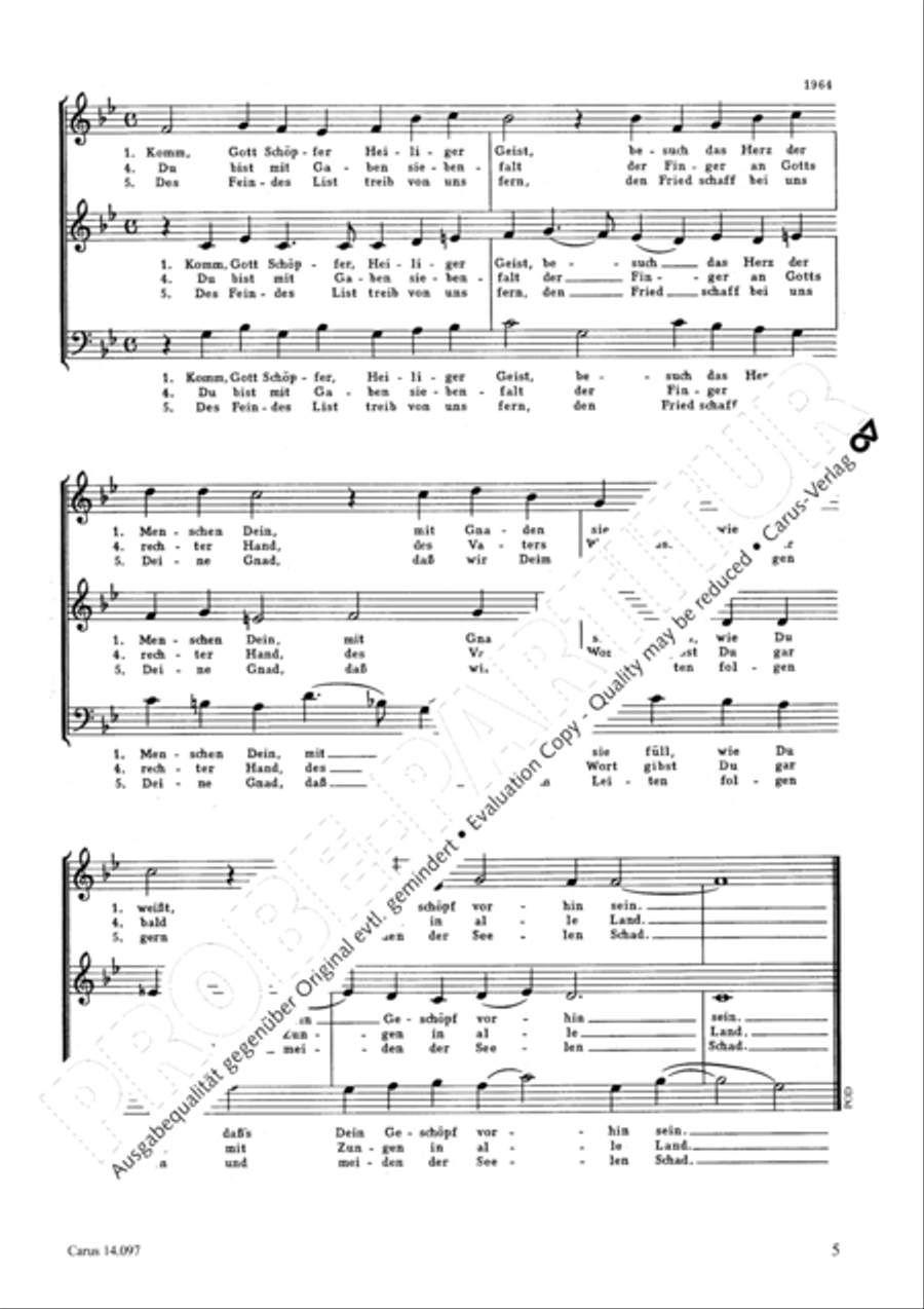 Come, Holy Ghost, our souls inspire (Komm, Gott Schopfer, Heiliger Geist) Choir scores gallery preview page 4