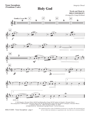 Holy God - Tenor Sax (Trombone 2 sub.)