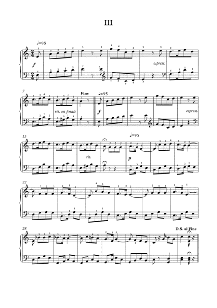Easy short piano melodies of 19th Century Piano Solo scores gallery preview page 3