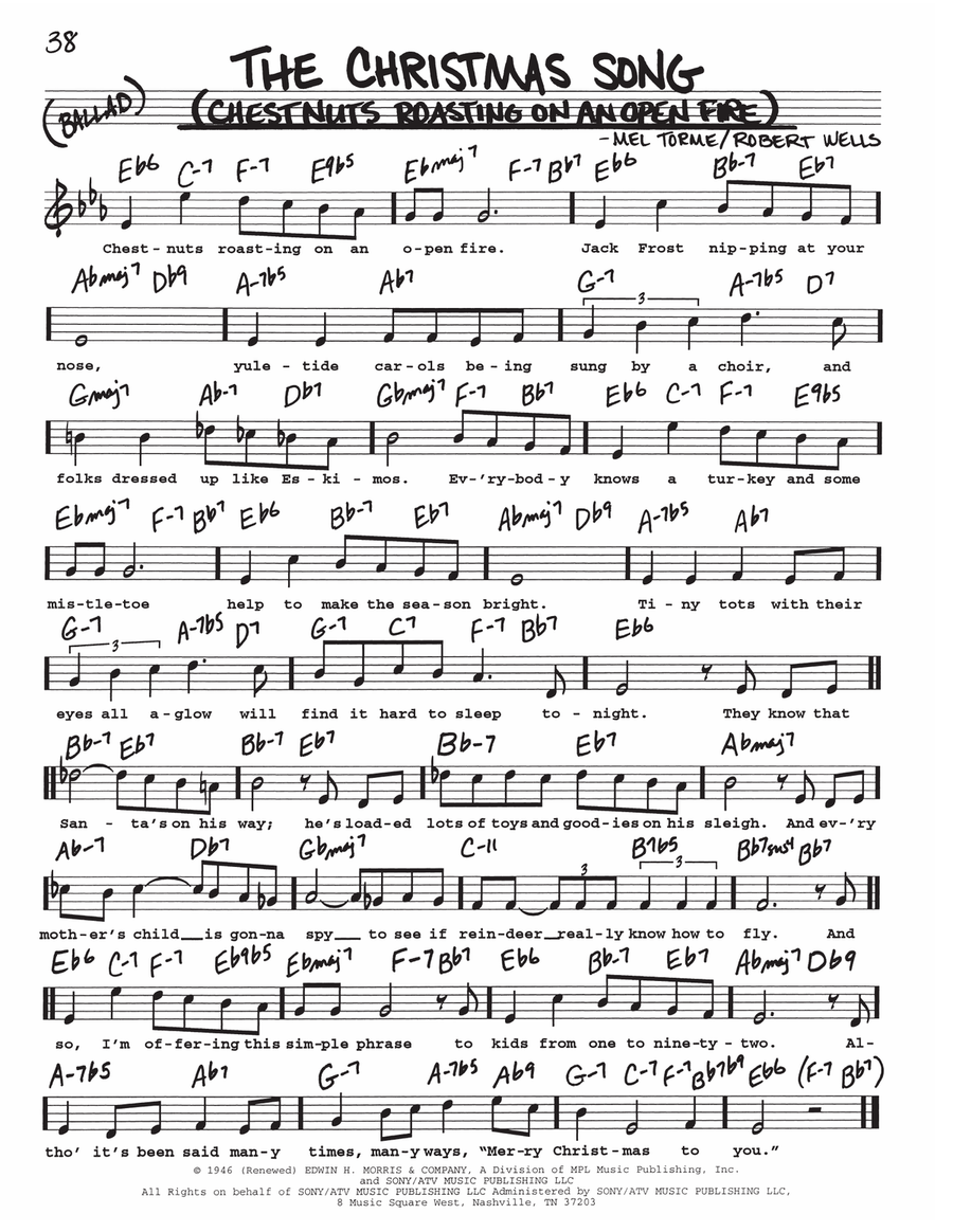 The Christmas Song Chestnuts Roasting On An Open Fire Piano