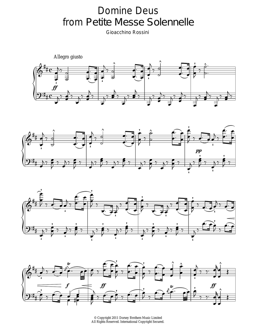 Domine Deus Domine Deus Piano, Vocal scores gallery preview page 1