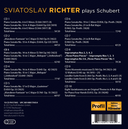 Svjatoslav Richter Plays Schubert - Live in Moscow