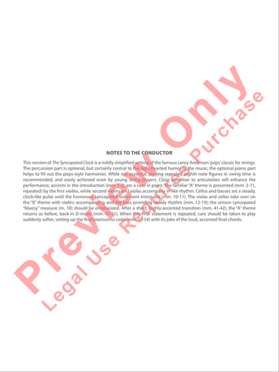 The Syncopated Clock The Syncopated Clock String Orchestra scores gallery preview page 3