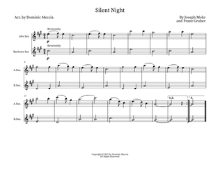 Book cover for Silent Night- Alto Sax and Bari Sax Duet