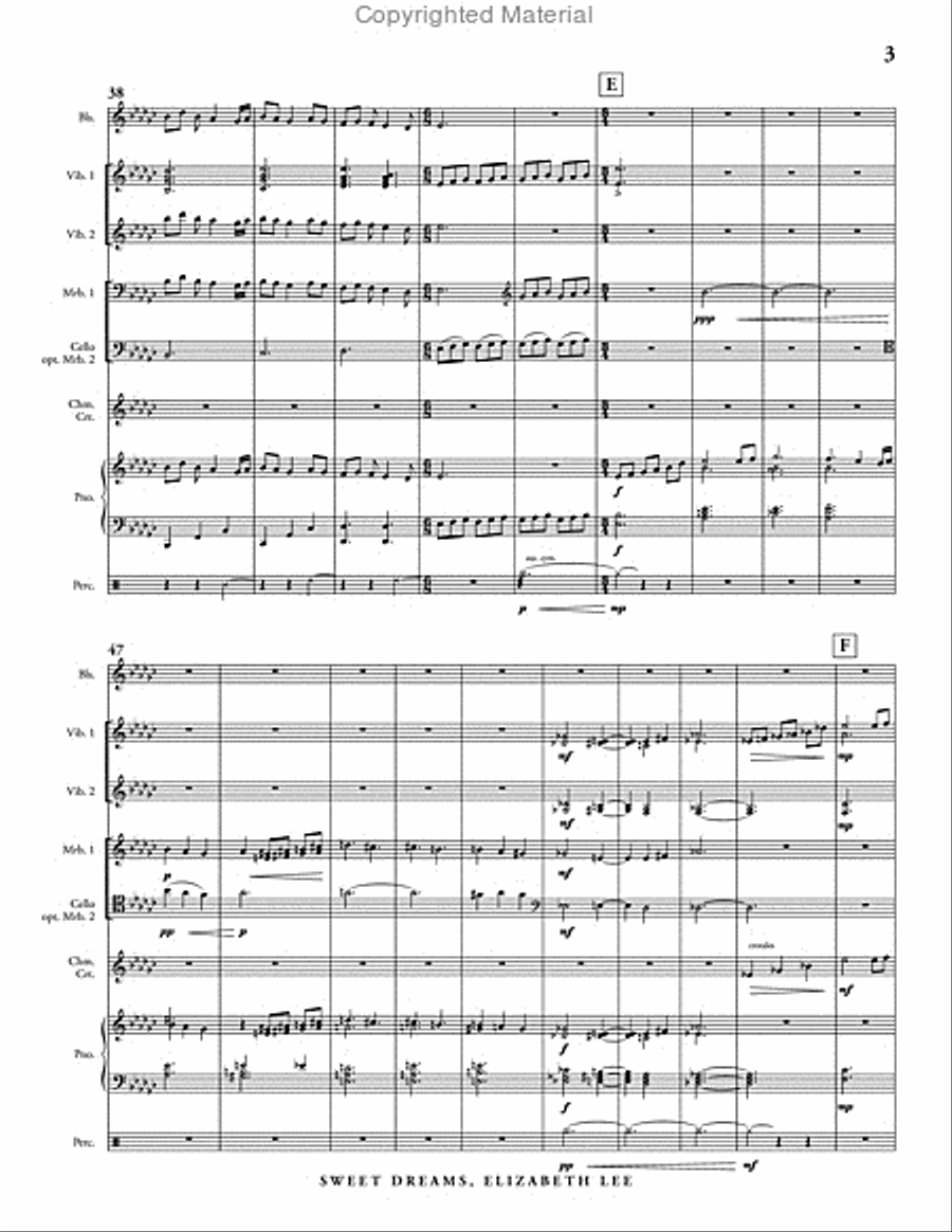 Sweet Dreams, Elizabeth Lee Percussion Ensemble scores gallery preview page 4