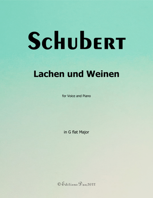 Book cover for Lachen und Weinen, by Schubert, in G flat Major