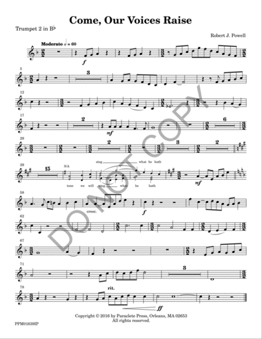 Come, Our Voices Raise 4-Part scores gallery preview page 5