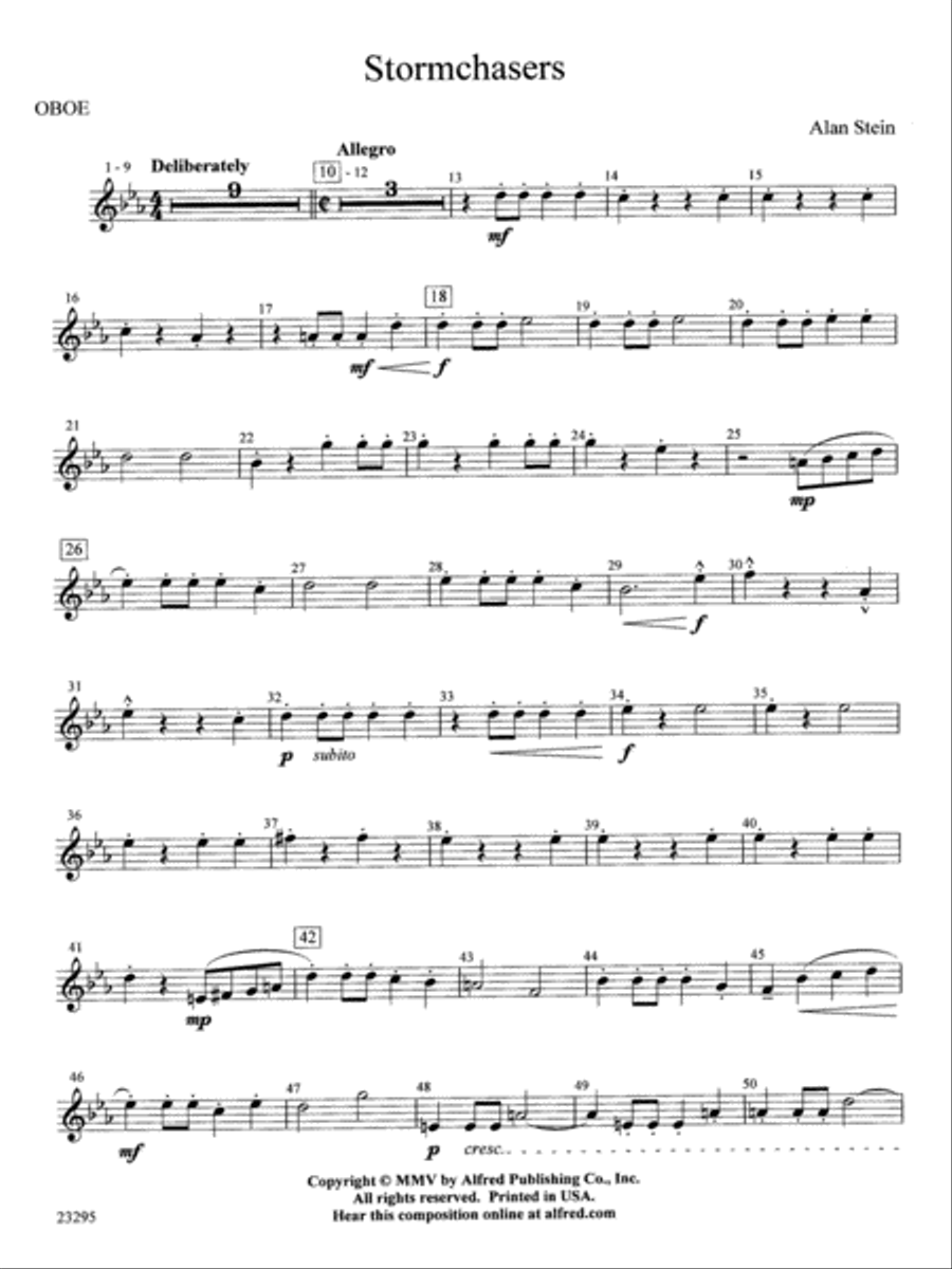 Stormchasers: Oboe Concert Band scores gallery preview page 1