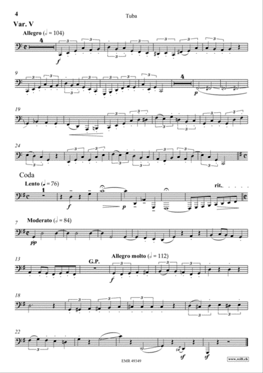 Zurcher Marsch Tuba scores gallery preview page 5