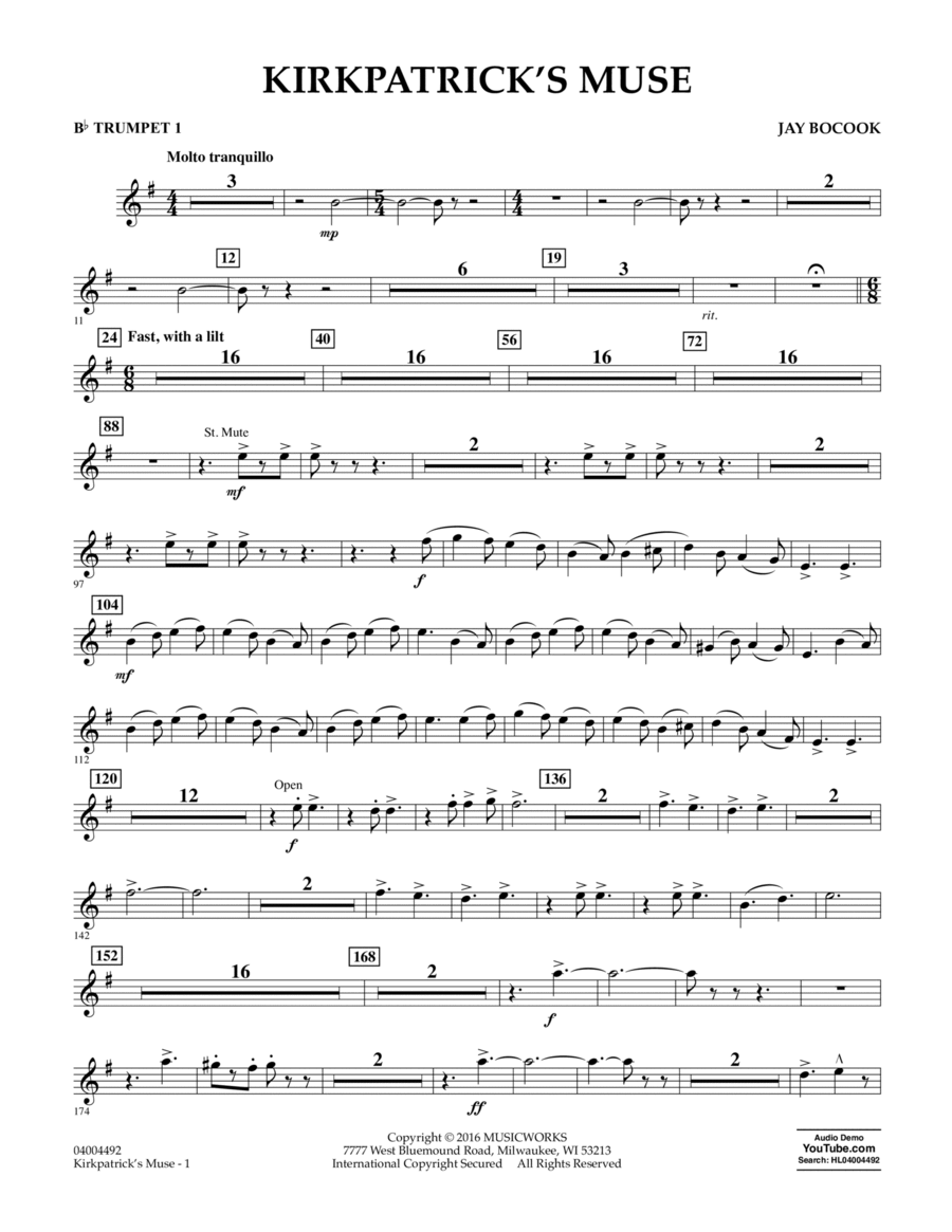 Kirkpatrick's Muse - Bb Trumpet 1